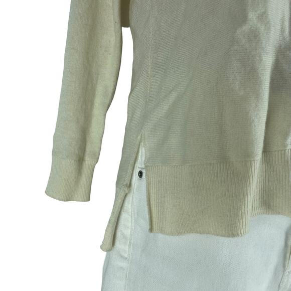 Vince Seamed Cowl Neck Wool Cashmere Sweater Ivory Boxy Size XXS - Picture 5 of 8